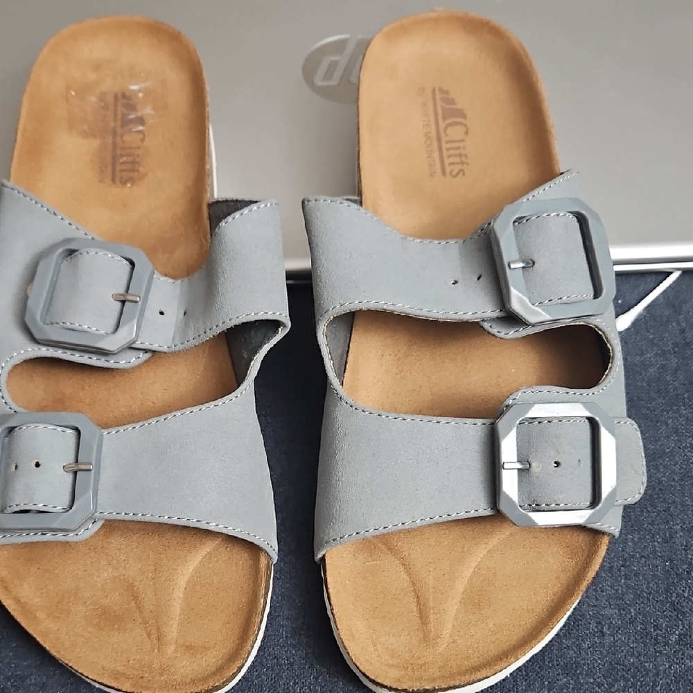 Cliffs Gray Double Buckle Sandals